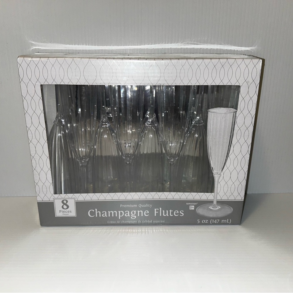 Amscan Plastic Champagne Flutes